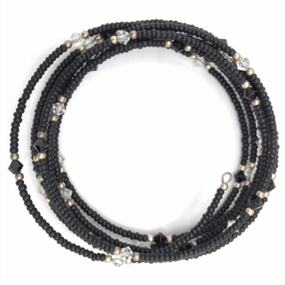 Silpada Black Bead Memory Wire Wrap Bracelet B0634